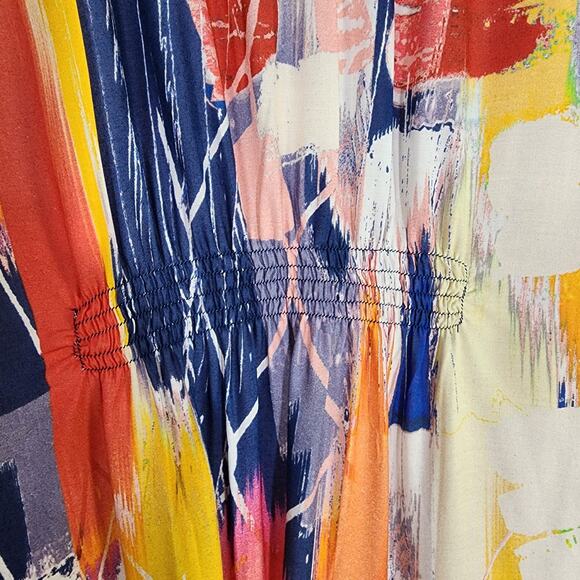 Tolani Regular Printed Open Front Woven Wrap Kimono Womens Large Abstract Red - Picture 7 of 11